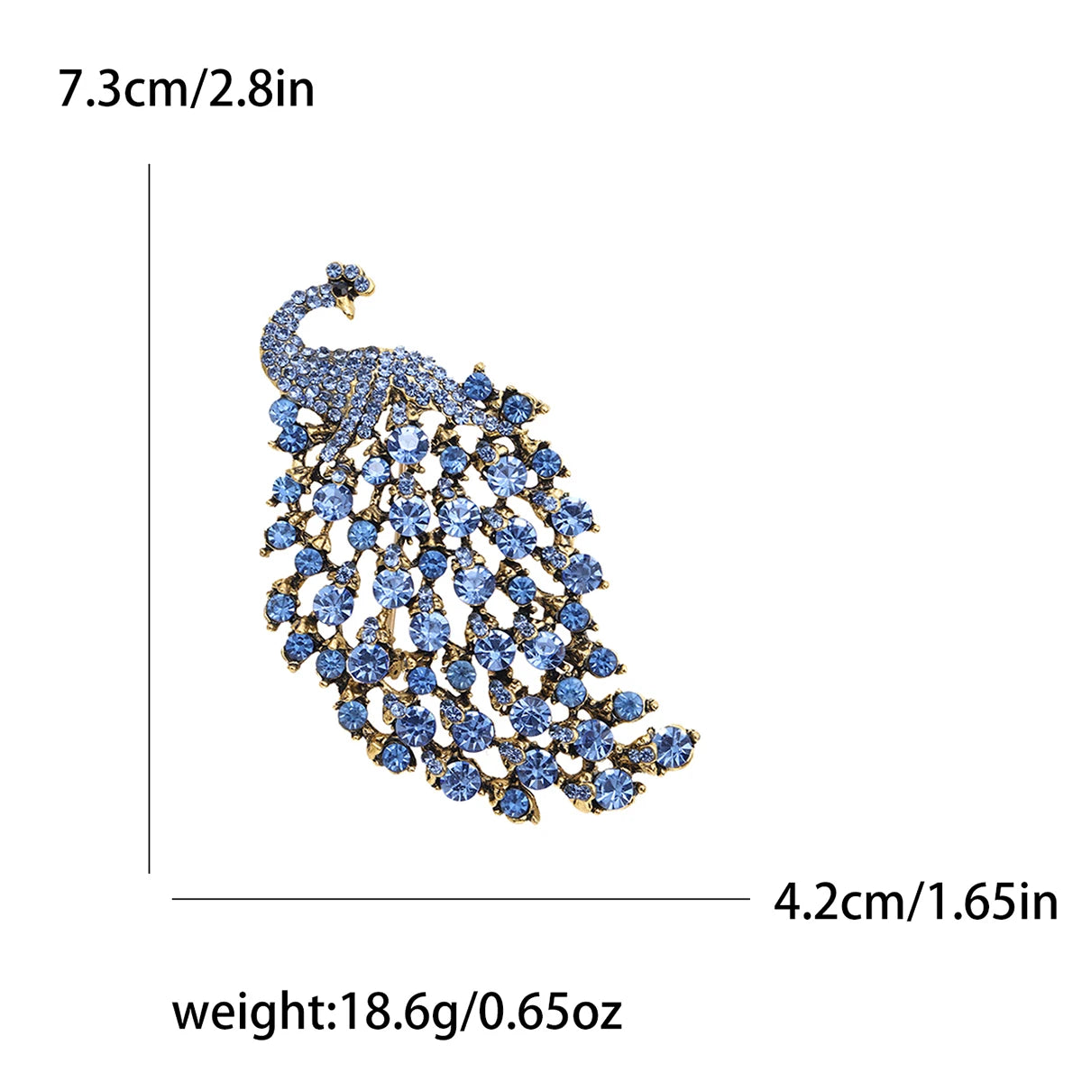 Fully Rhinestone Peacock Bird Brooch Fashionable and Elegant Coat Pin Jewelry Accessories and Gifts