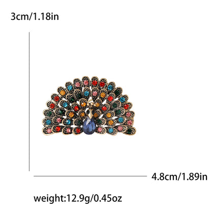 Fully Rhinestone Peacock Bird Brooch Fashionable and Elegant Coat Pin Jewelry Accessories and Gifts