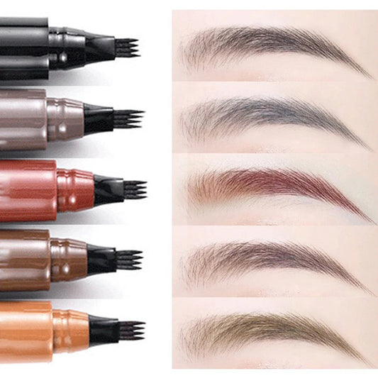 Four-pronged eyebrow pencil non-smudged, water-resistant