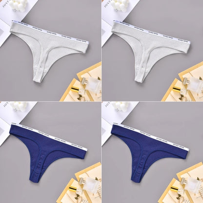 4PCS Sexy Erotic Women's Thong Solid Color Cotton Women's Panties Soft Skin Friendly Women's Underwear Seamless Cute Lingerie