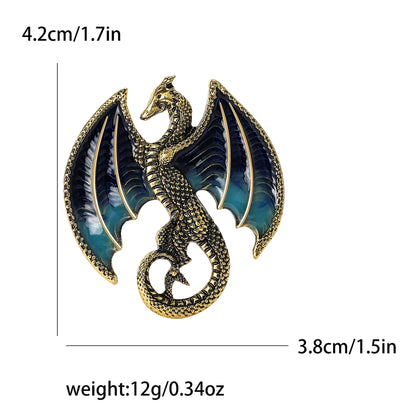 Enamel Dragon Pins for Women Rhinestone Flying Dragons Brooches Office Party Friend Gifts Jewelry Accessories