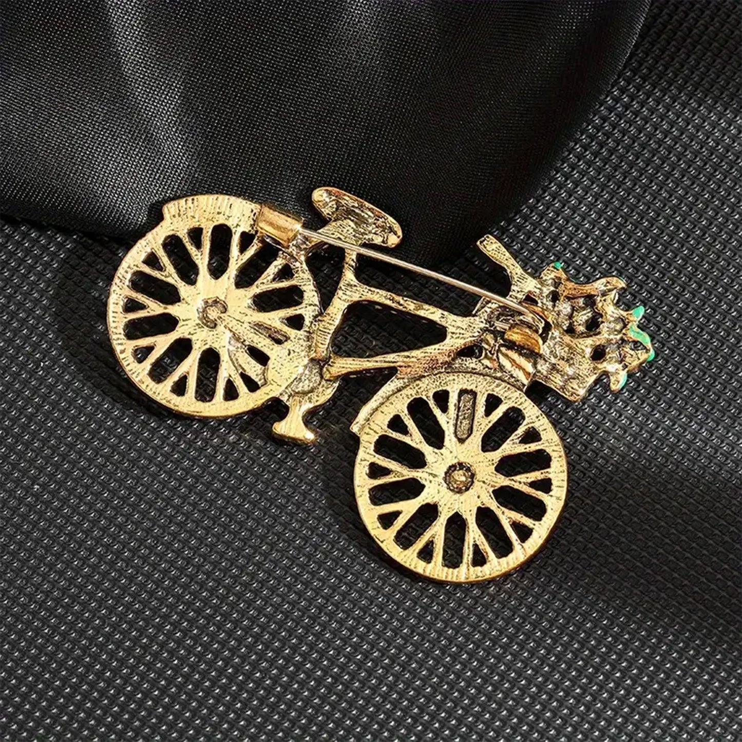 1 Piece, Elegant Vintage Flower Basket Bicycle Brooch, Exquisite Gift for Women, Versatile in All Seasons