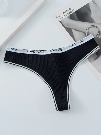 Women's underwear, sexy and breathable, low waisted triangle pants, thong pants, romantic girl pure cotton underwear