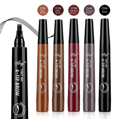 Four-pronged eyebrow pencil non-smudged, water-resistant