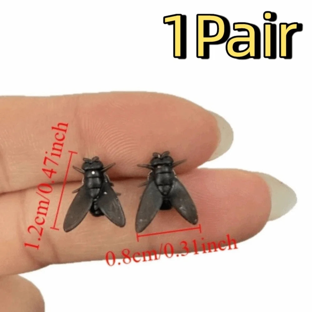 Cute Creative Flies Studs Earrings Prank Funny Mosquito Ear Stud Realistic Personality Mini Fly Earrings Girls