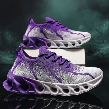 ELUVA Unisex Running Shoes Men Women Lightweight Mesh Breathable Comfortable Flat Soft Tennis Shoes Summer Lace-up Sneakers Man