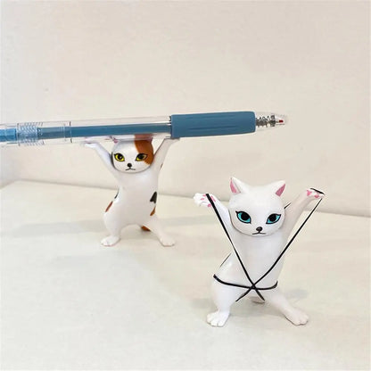Cat Ornaments Anime Raising Hands Dancing Cat Model Cat Ornaments Cat Figures Toys for Children s Room Study Room