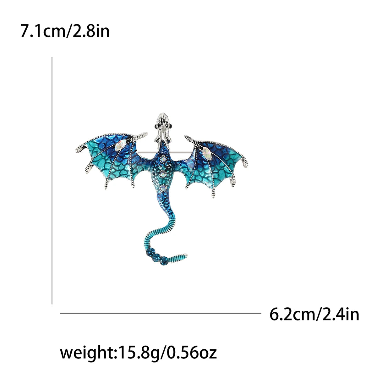 Enamel Dragon Pins for Women Rhinestone Flying Dragons Brooches Office Party Friend Gifts Jewelry Accessories