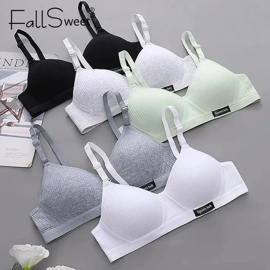 FallSweet Cotton Wireless Bra for Women Seamless Push Up Bras Comfortable V-Shaped Gathering Underwear AB Cup Intimate Lingerie