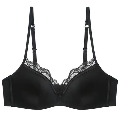 French Lace Underwear Female Breathable Thin Section Adjustable Anti-Sagging Comfortable Sex Lace Small Breasts Gathered Bra