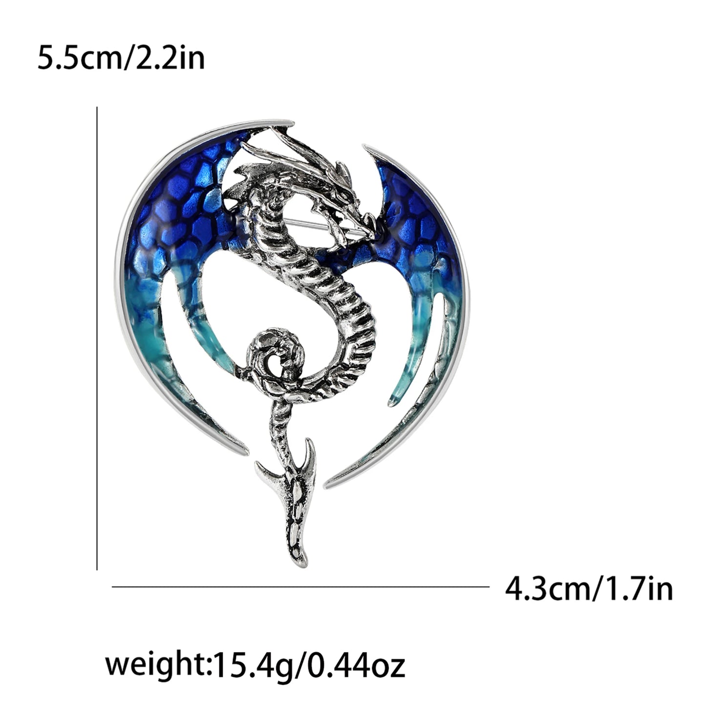 Enamel Dragon Pins for Women Rhinestone Flying Dragons Brooches Office Party Friend Gifts Jewelry Accessories