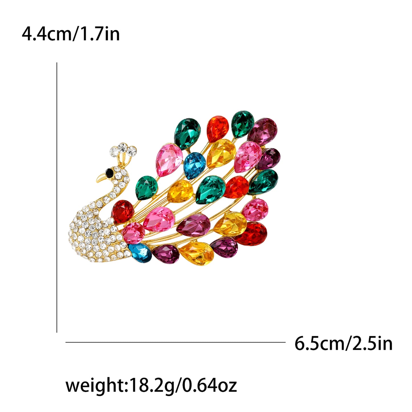 Fully Rhinestone Peacock Bird Brooch Fashionable and Elegant Coat Pin Jewelry Accessories and Gifts