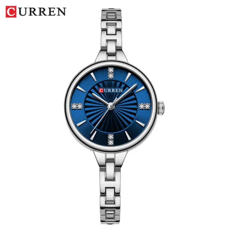 CURREN 9097 Women's Casual Quartz Watch Elegant Simple Design Waterproof Stainless Steel Strap Fashion Business Wristwatch Lady