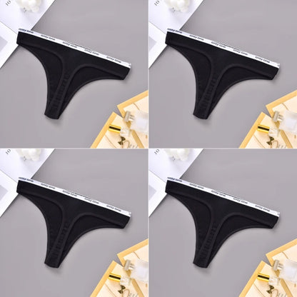 4PCS Sexy Erotic Women's Thong Solid Color Cotton Women's Panties Soft Skin Friendly Women's Underwear Seamless Cute Lingerie