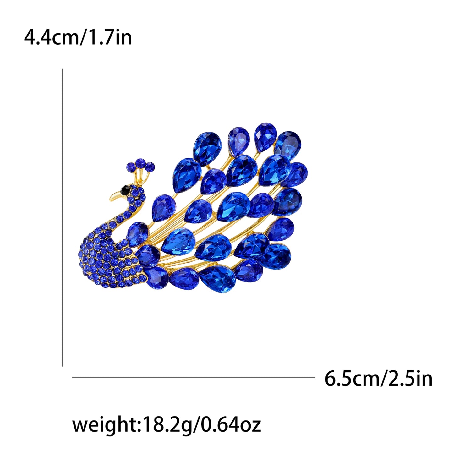 Fully Rhinestone Peacock Bird Brooch Fashionable and Elegant Coat Pin Jewelry Accessories and Gifts
