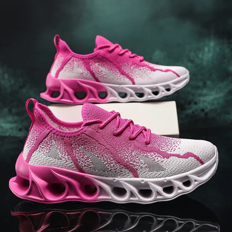 ELUVA Unisex Running Shoes Men Women Lightweight Mesh Breathable Comfortable Flat Soft Tennis Shoes Summer Lace-up Sneakers Man