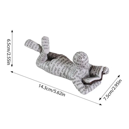 Reading Statue Man Reading Book Statue Resin Aesthetic Abstract Modern Sculptures for Coffee Table Tabletop Library Accessories