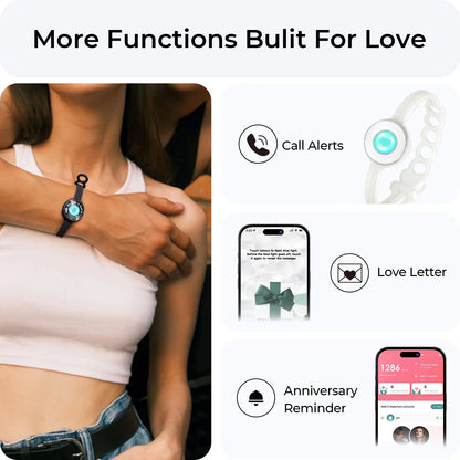 Totwoo Long Distance Touch Bracelets for Couples-Candy Series, Vibration & Light up for Love Couples Bracelets Relationship Gift