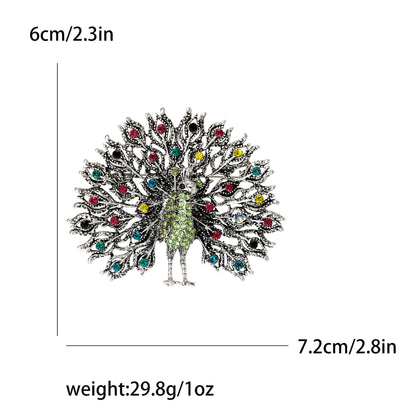 Fully Rhinestone Peacock Bird Brooch Fashionable and Elegant Coat Pin Jewelry Accessories and Gifts