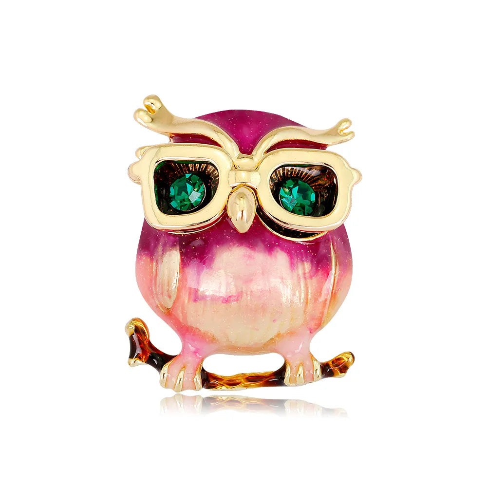 Lovely Owl Brooches For Women Korean Trendy Rhinestone Jewelri Brooch Bird Animal Pin Badg Clothes Decorative Pins Corsage Gifts