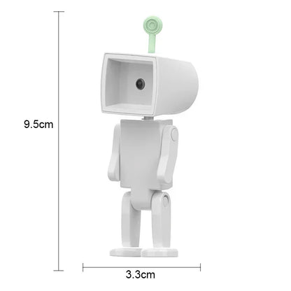 Creative Astronaut Magnetic Night Light LED Mini Square Robot With Battery Book Lamp Desktop Bedside Wooden Decor Ambient Light