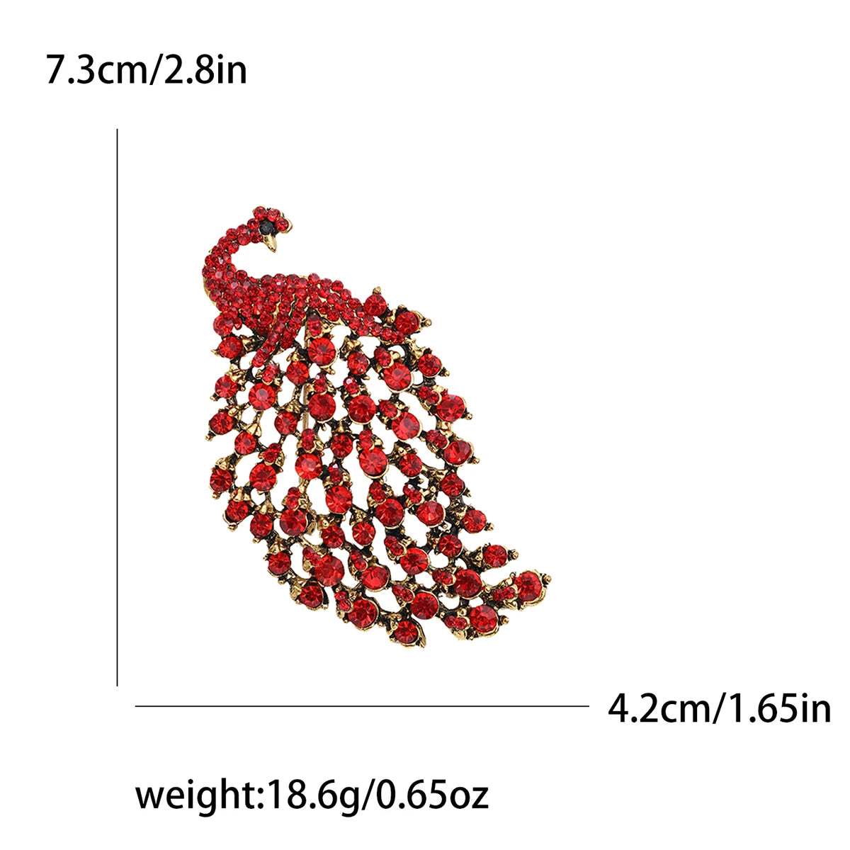 Fully Rhinestone Peacock Bird Brooch Fashionable and Elegant Coat Pin Jewelry Accessories and Gifts