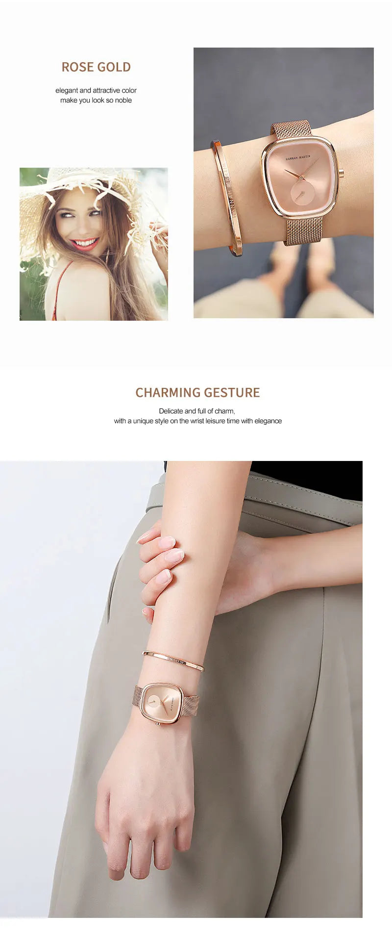 2025 New Women's Quartz Wristwatch 34mm Wine Barrel Rose Gold Black Stopwatch Fashionable Minimalist Style Oval Women's Watches