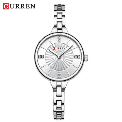 CURREN 9097 Women's Casual Quartz Watch Elegant Simple Design Waterproof Stainless Steel Strap Fashion Business Wristwatch Lady