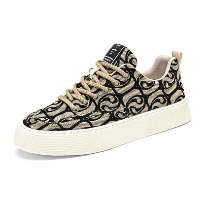 Hot Selling Red Canvas Shoes Men Trendy Print Skateboard Shoes For Man Low Cut Platform Skate Sneakers Male zapatos para hombre