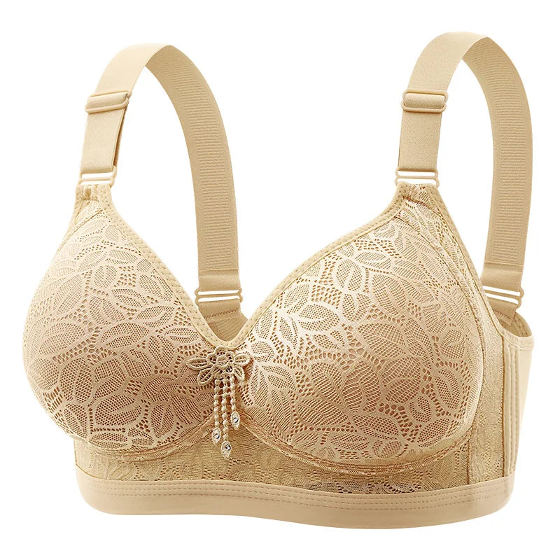 Comfortable Breathable Adjustable Brassiere Thin Section Without Steel Ring Bra Large Breasts Appear Small Side Gathering Bra
