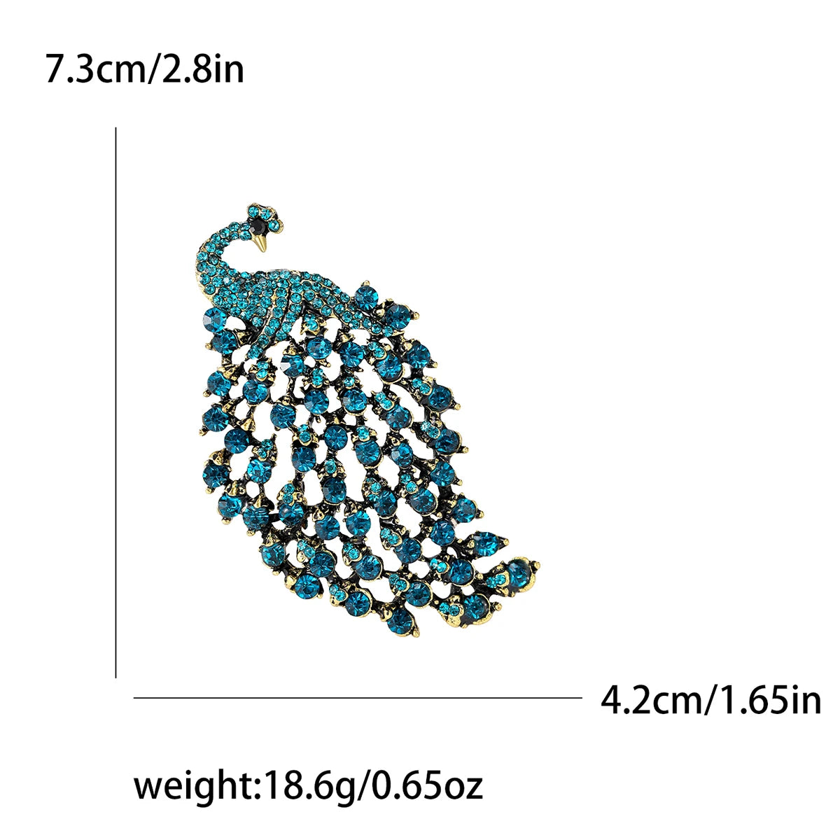 Fully Rhinestone Peacock Bird Brooch Fashionable and Elegant Coat Pin Jewelry Accessories and Gifts
