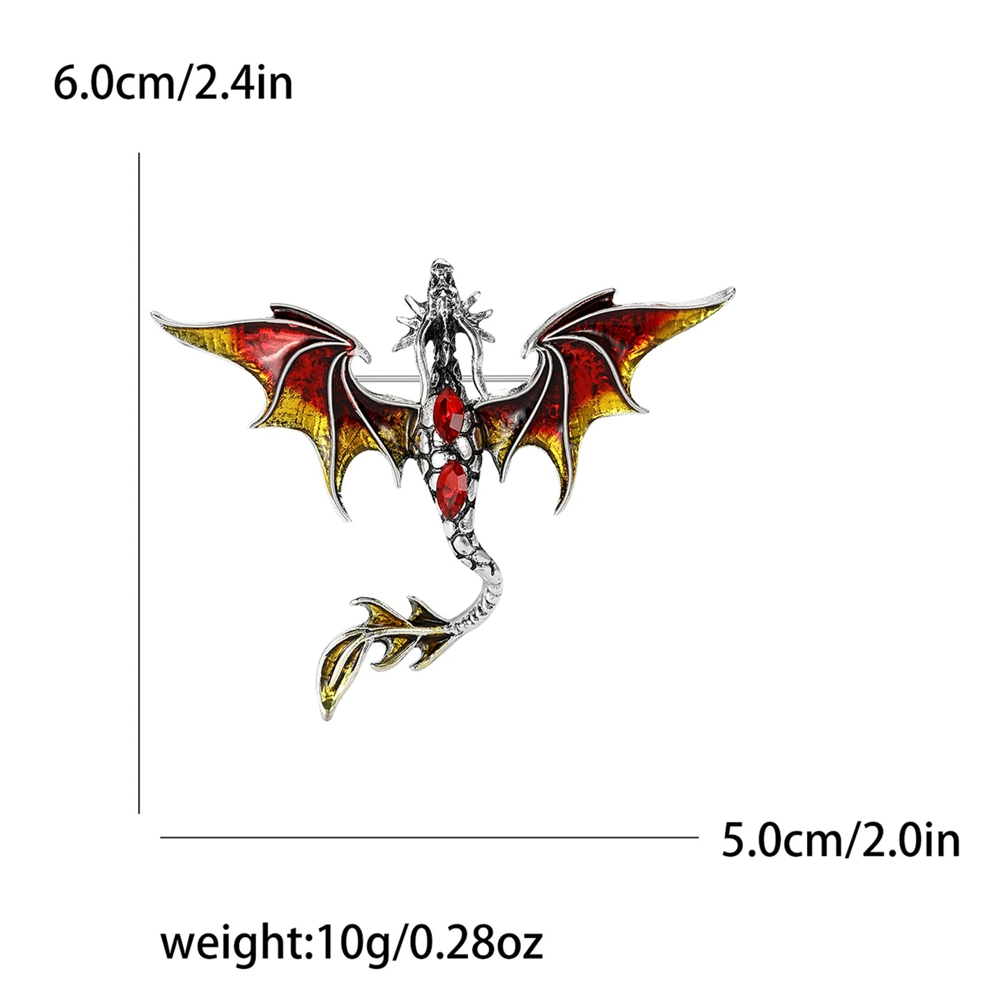 Enamel Dragon Pins for Women Rhinestone Flying Dragons Brooches Office Party Friend Gifts Jewelry Accessories