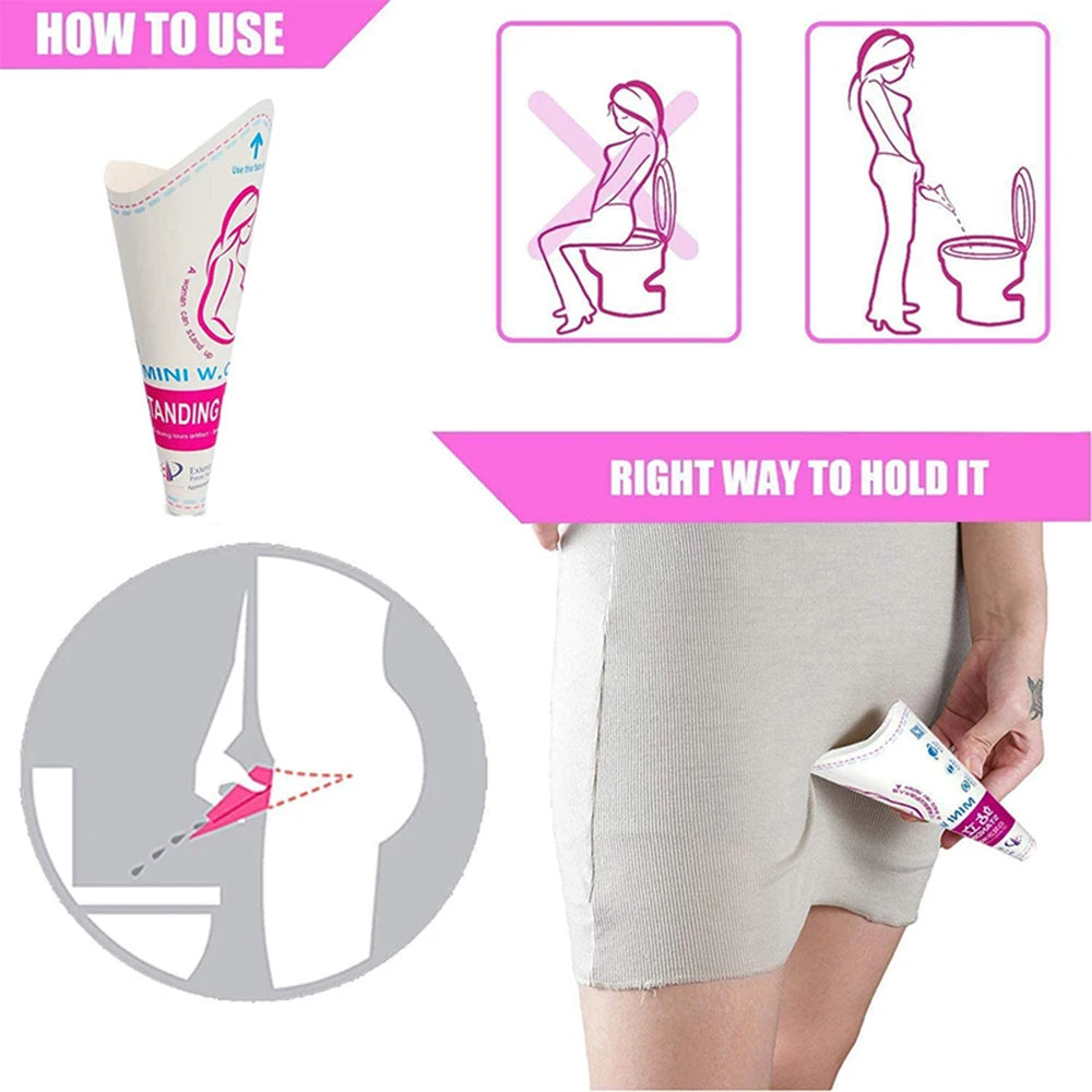 Disposable Female Urination Device Portable Standing Pee Paper Cup Women Urinal Funnel for Pregnant Travel Camping Outdoor
