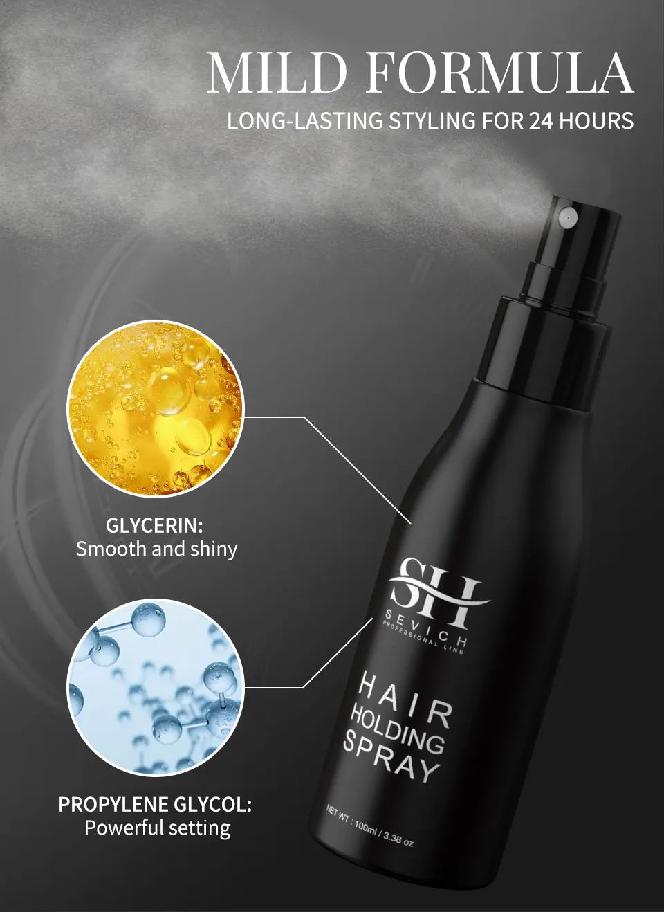 Sevich Hair Hold Spray For Men Hair Building Fiber Applicator Hair Fixing Spray Hair Hold Spray Water Salon Hair Styling Product