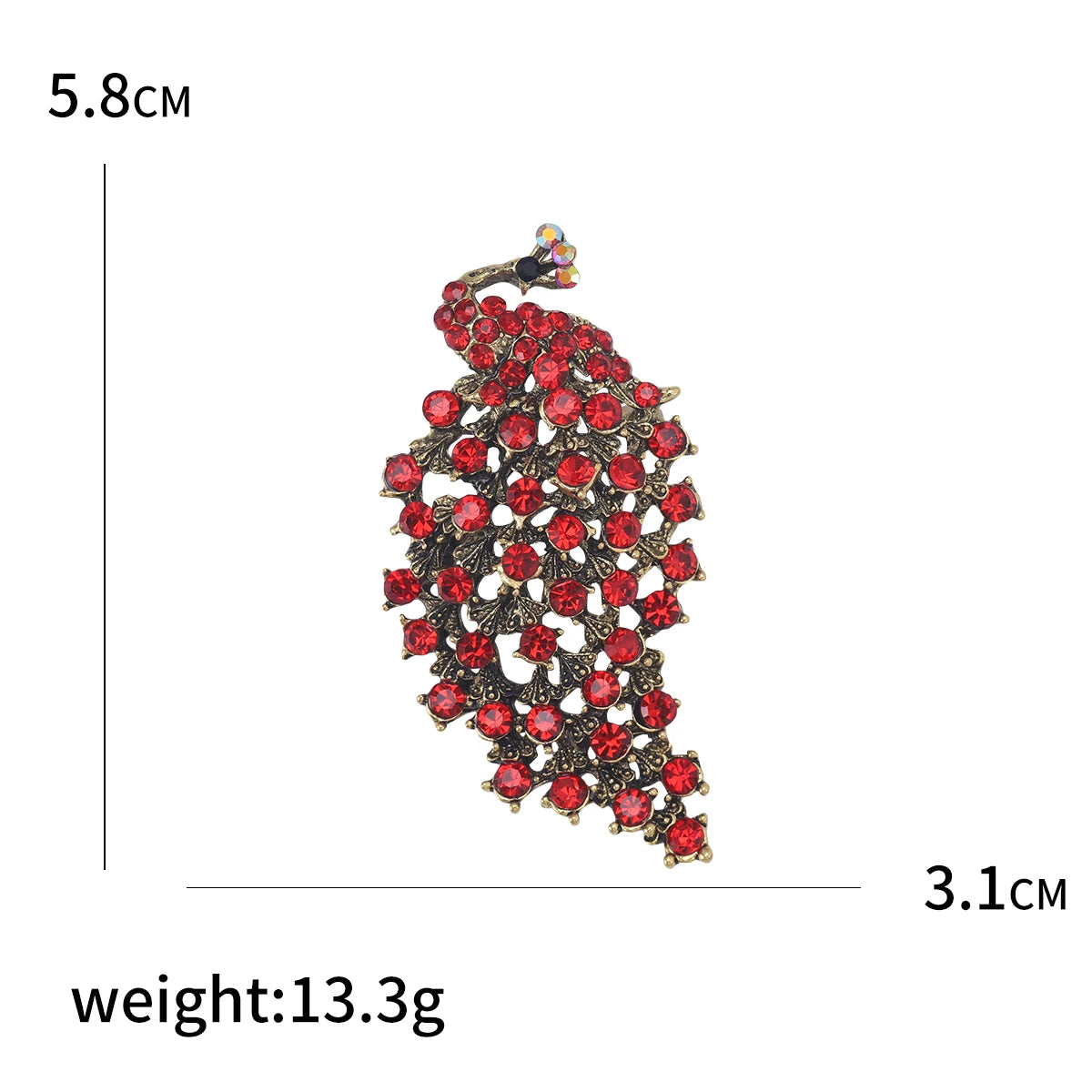 Fully Rhinestone Peacock Bird Brooch Fashionable and Elegant Coat Pin Jewelry Accessories and Gifts