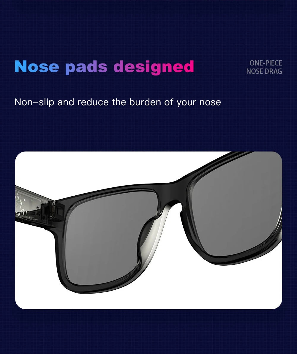 KUMI Meta V1 Smart Glasses Polarized Sunglasses Bluetooth glasses IPX4 Waterproof Open Ear Headphones AI Voice Assistant