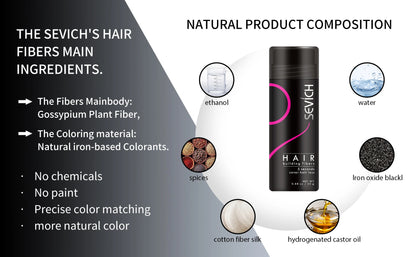 Sevich Hair Fiber For Thinning Hair & Bald Spot Instant Hair Growth Fiber Fill In Fine Or Thinning Hair Instantly Thicker Powder