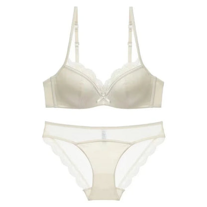 French Lace Underwear Female Breathable Thin Section Adjustable Anti-Sagging Comfortable Sex Lace Small Breasts Gathered Bra