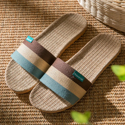 Fabric Unisex Slippers Summer Slip-On Home Slippers Breathable Soft Indoor Slippers