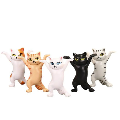 Cat Ornaments Anime Raising Hands Dancing Cat Model Cat Ornaments Cat Figures Toys for Children s Room Study Room