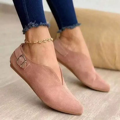 2025 Summer New Women's Shoes Flat Bottom Pointed Toe Casual Single Shoes Low Top Shoes Big Size 43