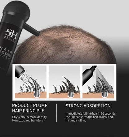10 Colors Sevich Hair Fibers Keratin Fibers Applicator Hair Building Fibers Spray Hair Loss Instant Regrowth Thickening Powders