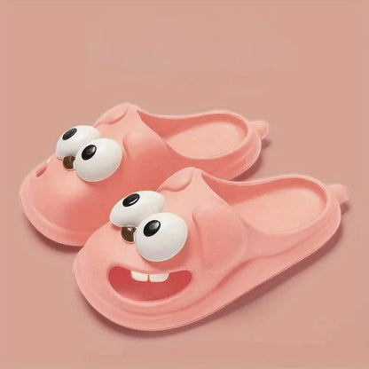 Tongue Slippers Big Eye Dog Slippers Cute Funny Big Eye Dog Fun Cartoon Package Head Eva Slippers for Women