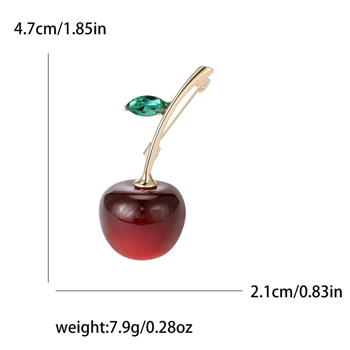 Enamel Cherry Brooches for Women Unisex Rhinestone Fruit Pins Banquet Party Backpack Gifts Jewelry Accessories