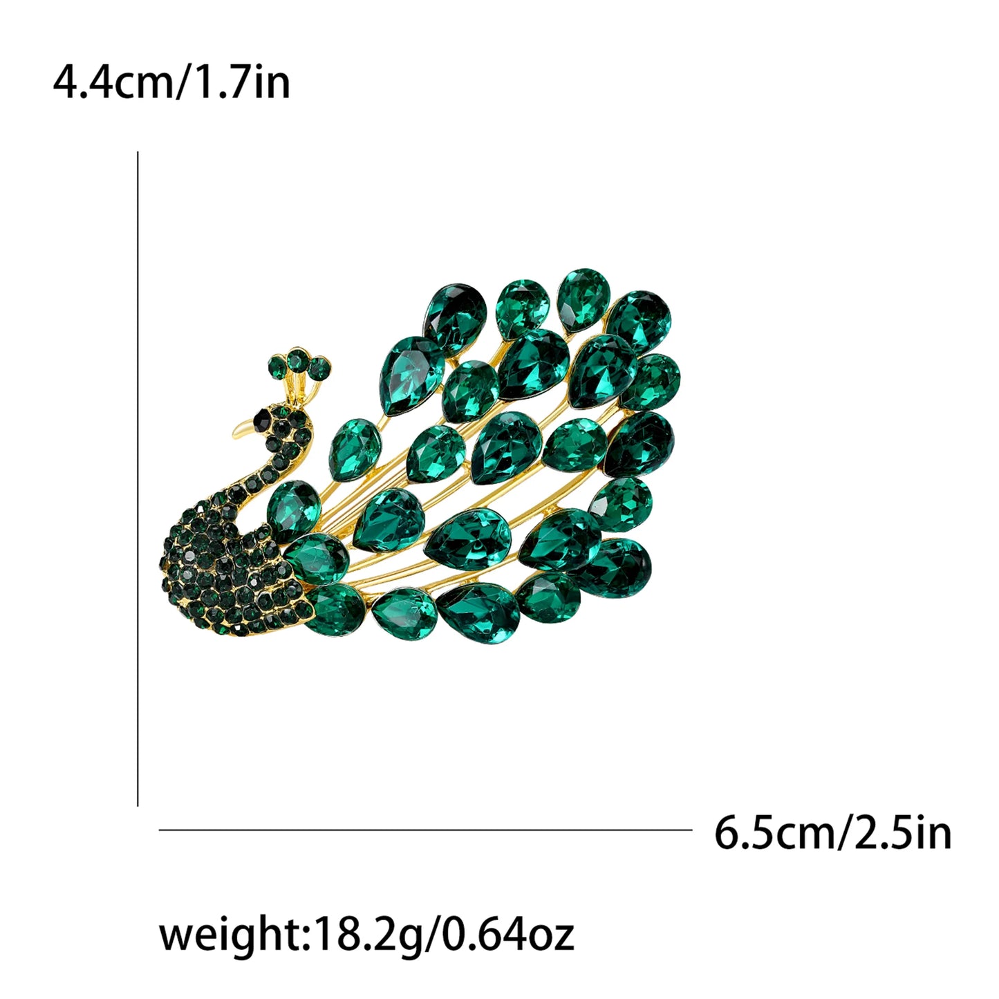 Fully Rhinestone Peacock Bird Brooch Fashionable and Elegant Coat Pin Jewelry Accessories and Gifts