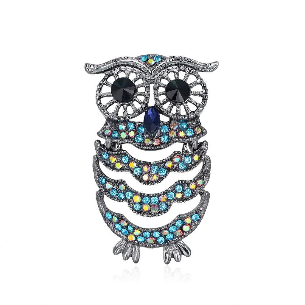 Lovely Owl Brooches For Women Korean Trendy Rhinestone Jewelri Brooch Bird Animal Pin Badg Clothes Decorative Pins Corsage Gifts