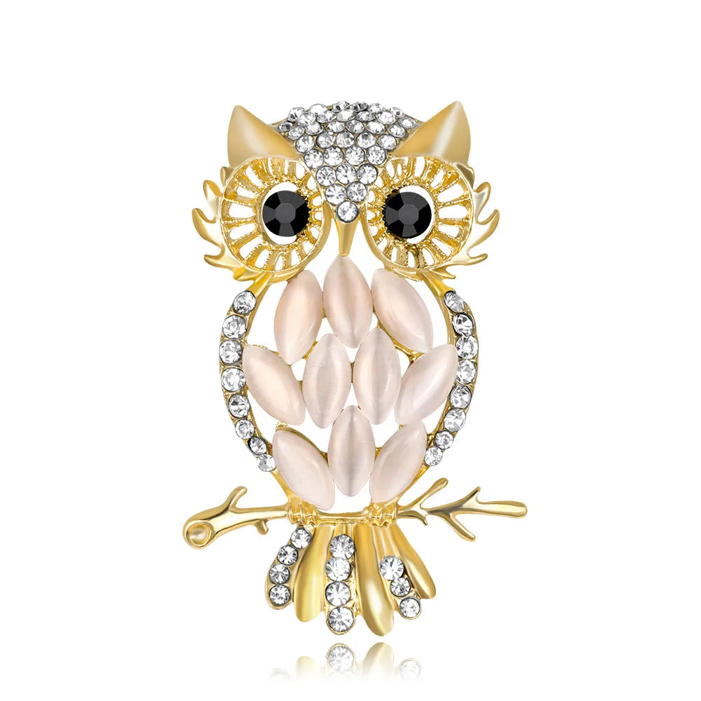 Lovely Owl Brooches For Women Korean Trendy Rhinestone Jewelri Brooch Bird Animal Pin Badg Clothes Decorative Pins Corsage Gifts