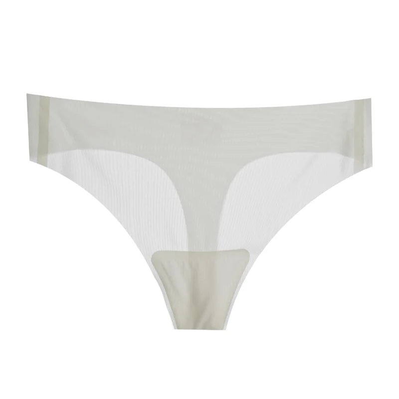 Transparent Thong Panties Women Ultra-thin Sense Sexy Female Seamless Low-rise Solid Color T-pants Quick Drying Underwear