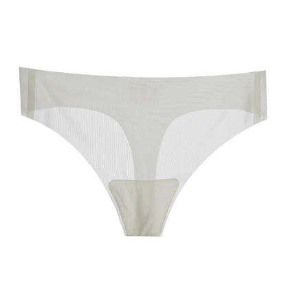 Transparent Thong Panties Women Ultra-thin Sense Sexy Female Seamless Low-rise Solid Color T-pants Quick Drying Underwear