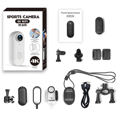 Exquisite WIFI 1080P/4k Magnetically Mounted H.265 Action Camera with Removable Cover 30m Waterproof Thumb  Camera